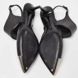 مملوكة مسبقًا Louis Vuitton Black Leather Slingback Pumps Size 39