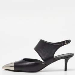 مملوكة مسبقًا Louis Vuitton Black Leather Slingback Pumps Size 39