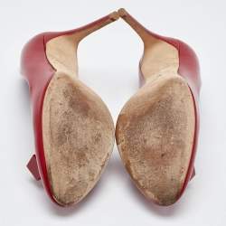 Pre Owned Louis Vuitton Red Leather Dice Pumps Size 38