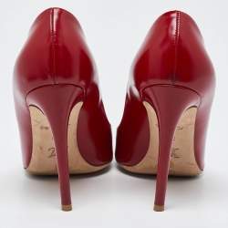 Pre Owned Louis Vuitton Red Leather Dice Pumps Size 38