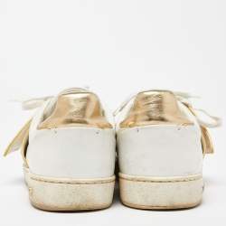 Louis Vuitton White/Gold Leather Frontrow Low Top Sneakers Size 38