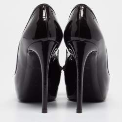 Pre Owned Louis Vuitton Brown Patent Leather Valentine Peep Toe Pumps Size 37