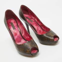 Pre Owned Louis Vuitton Monogram Canvas Rosemary Platform Pumps Size 37.5