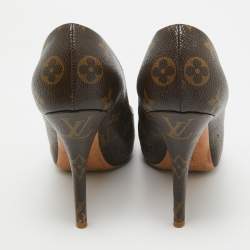 Pre Owned Louis Vuitton Monogram Canvas Rosemary Platform Pumps Size 37.5