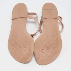 Louis Vuitton Beige Rubber Bikini Thong Flats Size 40