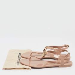 Louis Vuitton Beige Rubber Bikini Thong Flats Size 40