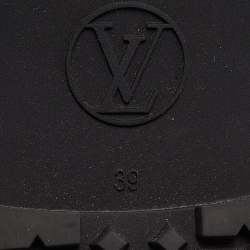 Pre Owned Louis Vuitton Black Monogram Rubber Mid Calf Boots Size 39