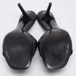 Louis Vuitton Black Monogram Embossed Leather Revival Slide Sandals Size 39