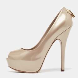 Louis Vuitton Beige Patent Leather Oh Really! Pumps Size 37.5