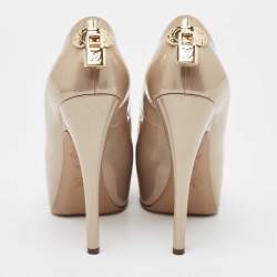 Louis Vuitton Beige Patent Leather Oh Really! Pumps Size 37.5