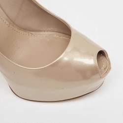 Louis Vuitton Beige Patent Leather Oh Really! Pumps Size 37.5