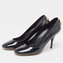 Louis Vuitton Navy Blue Patent Leather Oh Really! Pumps Size 38.5