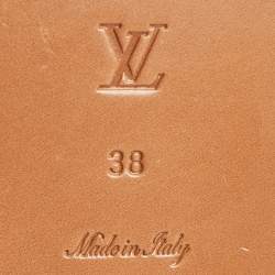 Pre Owned Louis Vuitton Brown Monogram Canvas Laser Cut Thong Flats Size 38