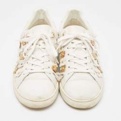 Louis Vuitton White Leather Embellished Frontrow Sneakers Size 41