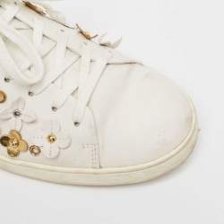 Louis Vuitton White Leather Embellished Frontrow Sneakers Size 41