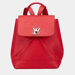 Louis Vuitton Red Taurillon Lockme Backpack