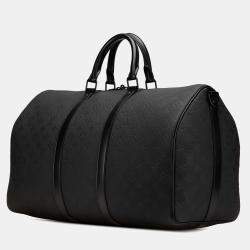 Louis Vuitton Black Monogram Taurillon Keepall Bandouliere 50