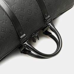 Louis Vuitton Black Monogram Taurillon Keepall Bandouliere 50