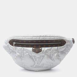 Pre Owned Louis Vuitton Silver Nylon/PVC LV Pillow Maxi Bumbag