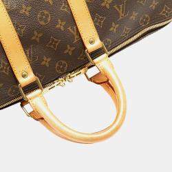 Pre Owned Louis Vuitton Brown Coated Canvas Monogram Keepall 45