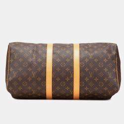 Pre Owned Louis Vuitton Brown Coated Canvas Monogram Keepall 45