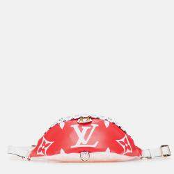 Pre Owned Louis Vuitton Red Monogram Giant Bumbag