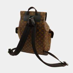 Pre Owned Louis Vuitton Monogram Macassar Christopher Backpack MM