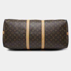 Pre Owned Louis Vuitton Brown Monogram Keepall Bandouliere 55