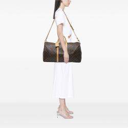 Pre Owned Louis Vuitton Brown Monogram Keepall Bandouliere 55