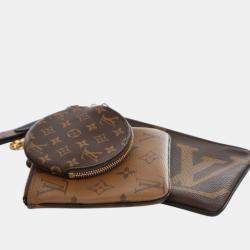 Pre Owned Louis Vuitton Monogram Reverse Giant Trio Pouch