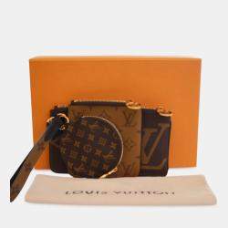 Pre Owned Louis Vuitton Monogram Reverse Giant Trio Pouch