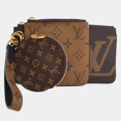 Pre Owned Louis Vuitton Monogram Reverse Giant Trio Pouch