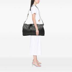 Pre Owned Louis Vuitton Black Monogram Eclipse Keepall Bandouliere 55