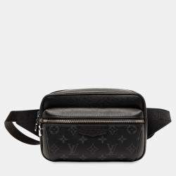 Pre Owned Louis Vuitton Black Monogram Taigarama Outdoor Bumbag