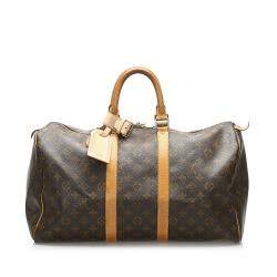 Pre Owned Louis Vuitton Brown Monogram Canvas Keepall 45 Bag