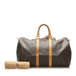 Pre Owned Louis Vuitton Brown Monogram Canvas Keepall 45 Bag