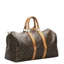 Pre Owned Louis Vuitton Brown Monogram Canvas Keepall 45 Bag