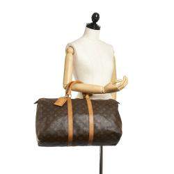 Pre Owned Louis Vuitton Brown Monogram Keepall 45