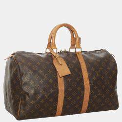 Pre Owned Louis Vuitton Brown Monogram Keepall 45