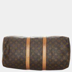 Pre Owned Louis Vuitton Brown Monogram Keepall 45
