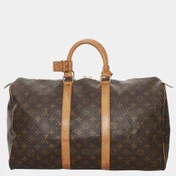 Pre Owned Louis Vuitton Brown Monogram Keepall 45