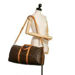 Pre Owned Louis Vuitton Brown Monogram Keepall Bandouliere 50