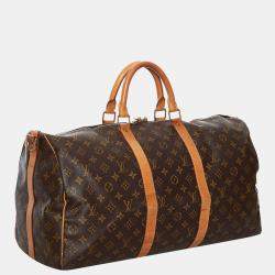 Pre Owned Louis Vuitton Brown Monogram Keepall Bandouliere 50