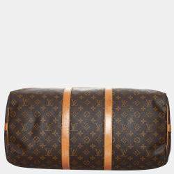 Pre Owned Louis Vuitton Brown Monogram Keepall Bandouliere 50