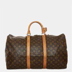 Pre Owned Louis Vuitton Brown Monogram Keepall 50
