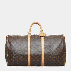 Pre Owned Louis Vuitton Brown Monogram Keepall Bandouliere 55