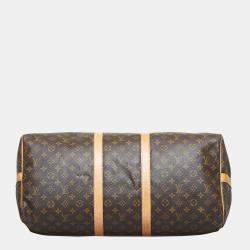 Pre Owned Louis Vuitton Brown Monogram Keepall Bandouliere 55