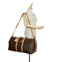 Pre Owned Louis Vuitton Brown Monogram Keepall Bandouliere 55