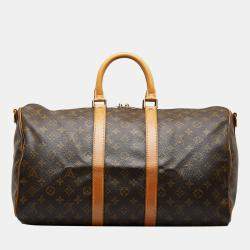 Pre Owned Louis Vuitton Brown Monogram Keepall Bandouliere 45