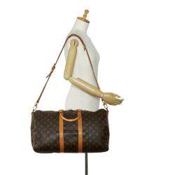 Pre Owned Louis Vuitton Brown Monogram Keepall Bandouliere 45